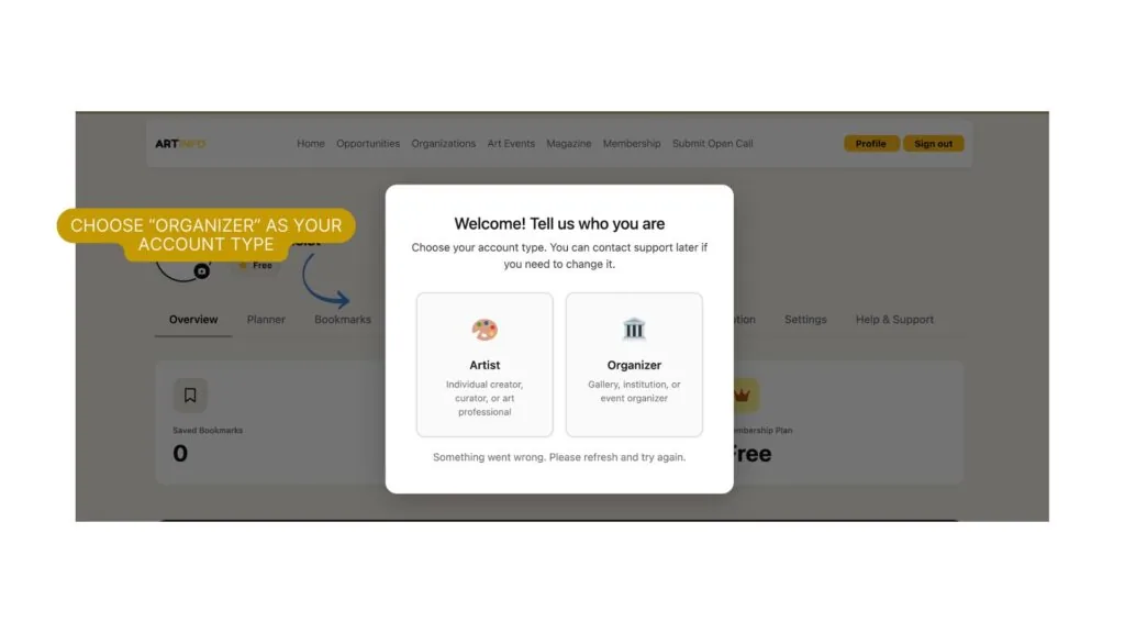 Screenshot for Complete Your Organization Profile