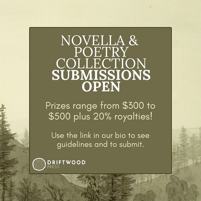 DriftwoodPress Submissions Open for Novellas and Poetry