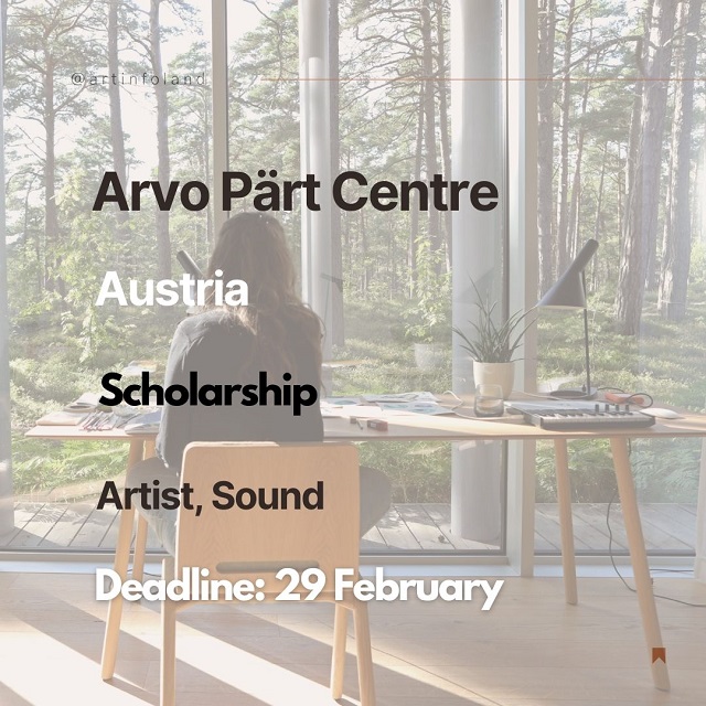 Arvo Pärt Centre’s residency scholarship