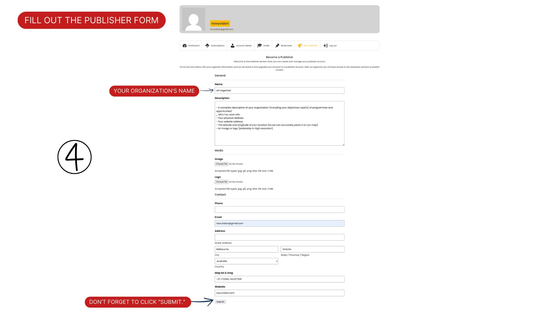 How to become a publisher on Artinfoland